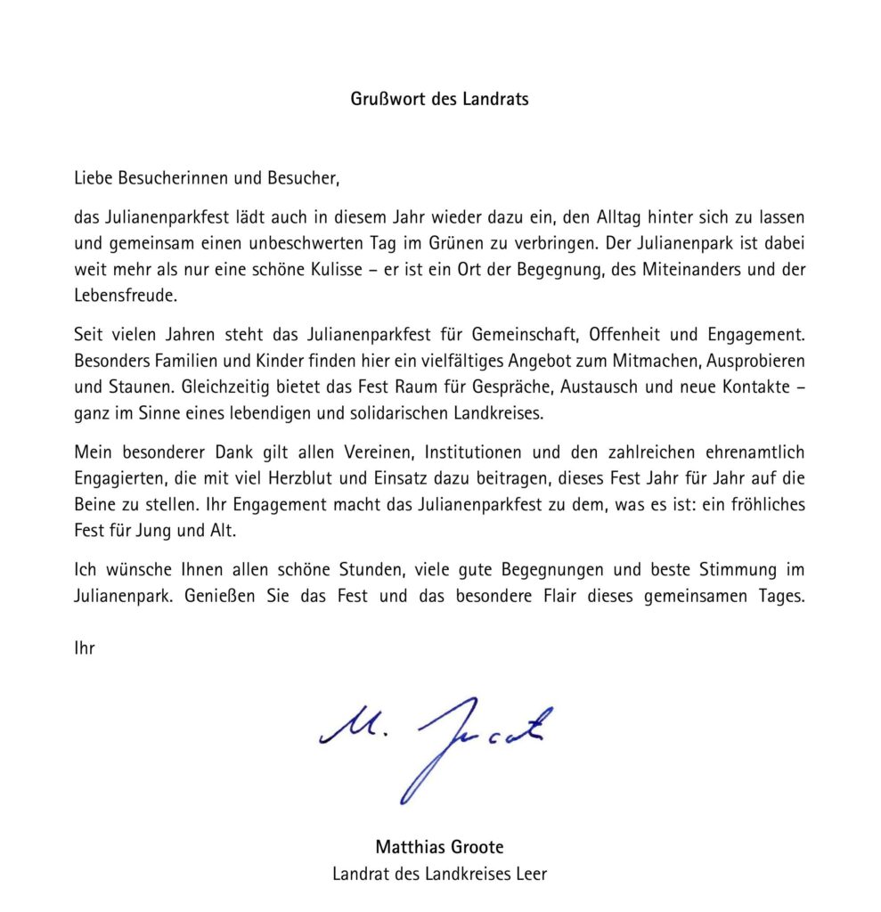 Grußworte Matthias Groote 2026